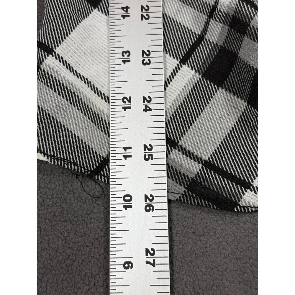 Laundry by Shelli Segal Blouse Womens Medium Black White Plaid Surplice Front - Picture 5 of 8